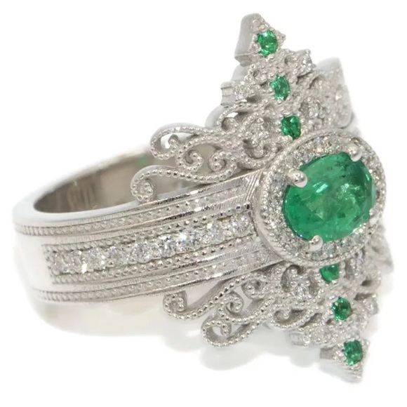 New Women’s 925 Silver Emerald Ring - Picture 6 of 6